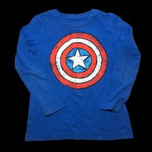 Jumping Beans Boys Youth Captain America  Long Sleeve Shirt Size 6